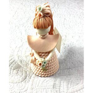 Handmade Elisa Doll Figurine With Braided Dress & Floral Accents*Dominican*NWT